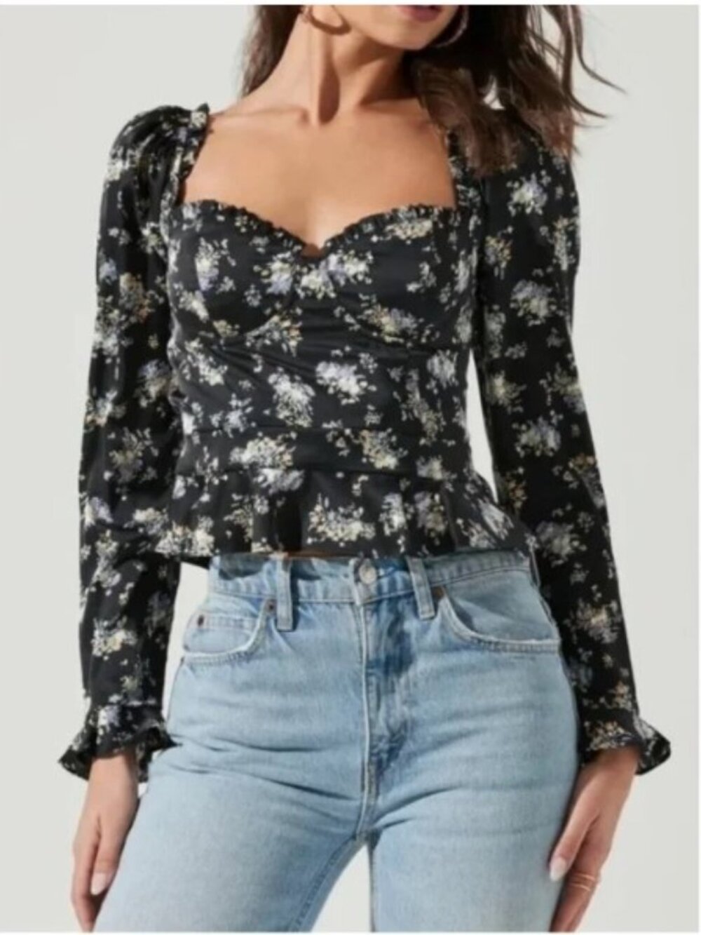 ASTR the Label Floral Satin Top
